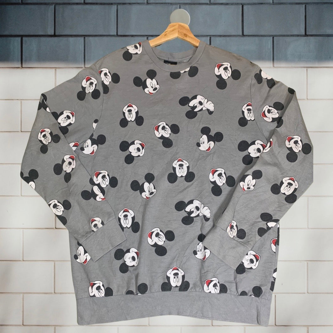 Mickey Mouse Faces Print Vintage Sweater Adult (XL)